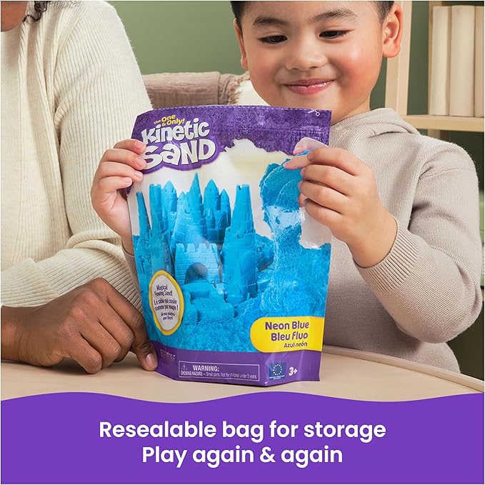 Kinetic Sand, 2.5lbs Blue Play Sand, Moldable Sensory Toys for Kids, Resealable Bag (Packaging May Vary), for Ages 3 and up