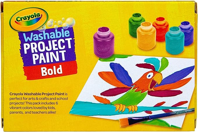 Crayola Washable Kids Paint (6ct), Assorted Bulk Paint Set for Kids, Must Have Preschool Arts & Crafts Supplies, Nontoxic, Learning Activities for Toddlers