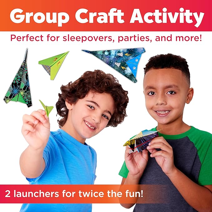 Creativity for Kids Stunt Squadron Fold & Launch Paper Airplanes: Create 80 Paper Airplanes, STEM Science Kit for Kids, Airplane Craft Kit for Kids, Gifts and Toys for Boys (Ages 6+)