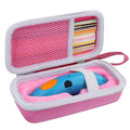 co2CREA Hard Case for 3Doodler Start+ Essentials (2024) 3D Pen Set - Storage Organizer with Custom Slots for Art Activity Set, Printing Filament Refill and USB Charger, Pink Case + White Zipper