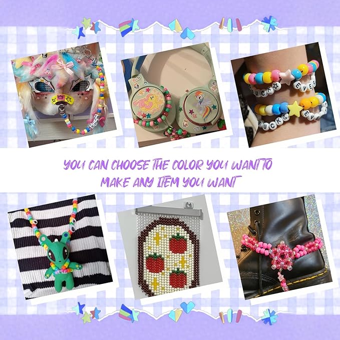 24 Color 9MM Pony Beads for Bracelet Making,Friendship Rainbow Kandi Beads Giant Crayon Bead Box for DIY Craft Necklace Making Hair Braids - 2000PCS