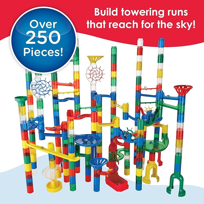 MindWare Mega Marble Run Building Set - 215 Durable Pieces and 40 Marbles - Build, Engineernig and Sceince Toy - Ages 4 and Up