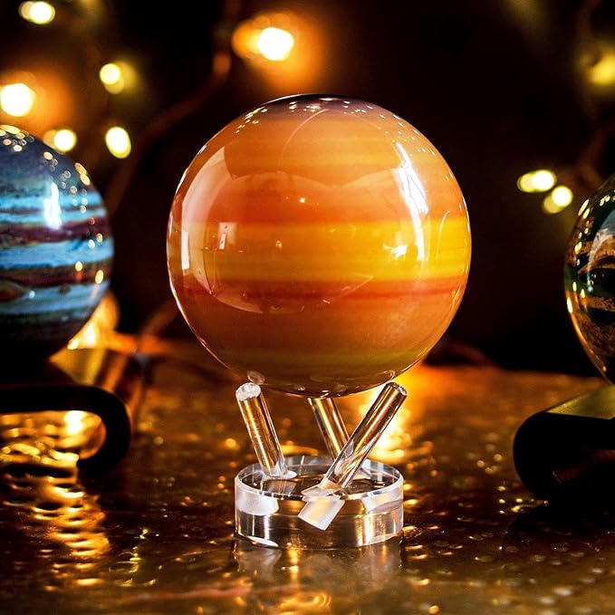 MOVA Saturn Globe 6” – Rotating Solar Planet Model for Home or Office Decor | No Batteries or Cords | Striking Modern Astronomy Gift