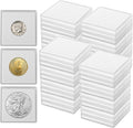 40 Pcs Coin Holders for Collectors, Clear Coin Cases with 5-Size Sponge Gaskets 20/25/30/35/40mm, Plastic Coin Slabs and Coin Protectors for Silver Dollar Collectors Collection Supplies, White