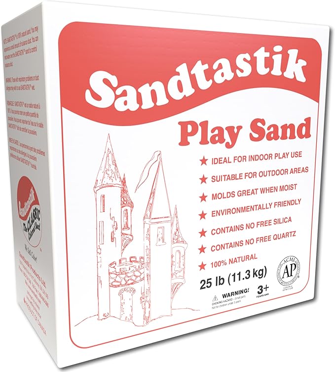 Sandtastik Sparkling White Play Sand, 200 lb (90 kg) - Fill Sandboxes, Sand Trays, Sensory Tables, Water Tables! Scoop, Mold & Pour This Premium Non-Toxic Sand