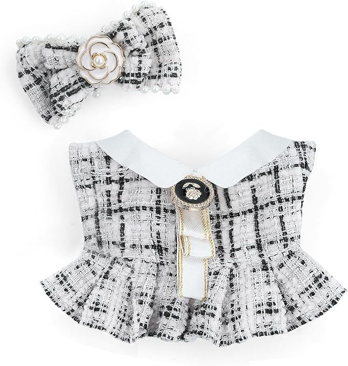 17cm Doll Clothes Set-Adorable Outfits for Dolls-Stylish Accessaries Clothes Dress-Up-Replaceable Clothing Collections, Includes Hat, Top, Skirt(White-Style B)