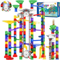 Big Motorized Marble Run - Construction Building Blocks Toys 220Pcs Marble Race Track with Elevator,Educational STEM Game Christmas Birthday Gifts for Kids 3-5 4-8 8-12 (A-Colorful)