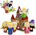 7 Pcs Fairy Tale Finger Puppets Set,4 inch Fairy Tale Member Soft Plush Hand Puppets for Kids with Castle,Finger Puppets for Toddlers Princess Puppet Mini Toy Storytelling Role-Playing