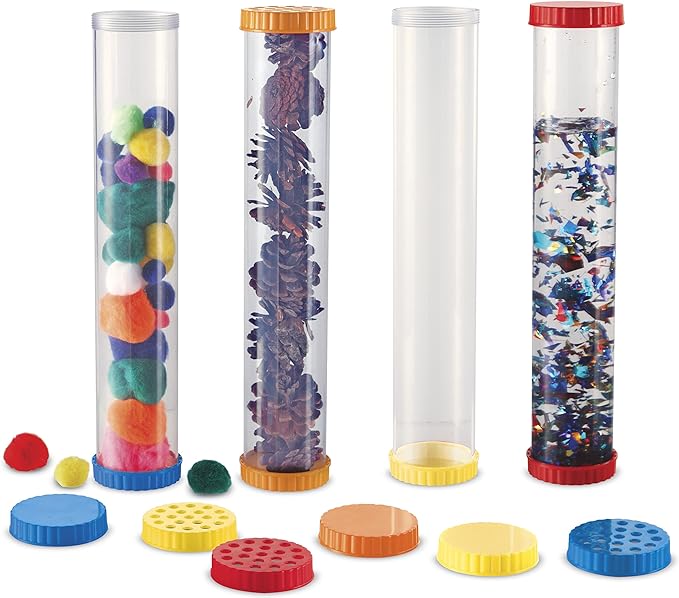 Learning Resources Primary Science Sensory Tubes - Set of 4 Tubes, Ages 2+ Science Toys for Kids, STEM Toys, Fine Motor and Sensory Toys