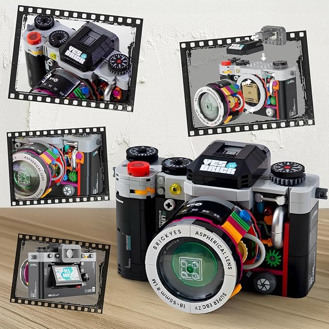 Retro Camera Building Set for Adults, Vintage Camera Model Kit, Creative Gifts for Teens Boys Girls 8+ Photography Fans and Vintage Collectors (556 pcs)
