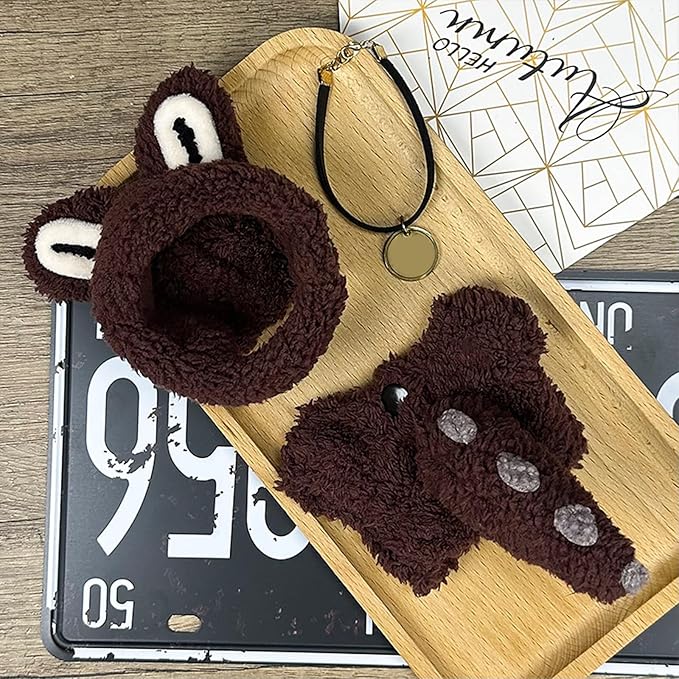 17CM Doll Clothes Set Brown Hood + Brown Jumpsuit + Gold Tag Necklace, Fashion Cute Dress-Up Clothes for Doll Accessories Outfit(No Doll Included)(LBB Clothes 1)