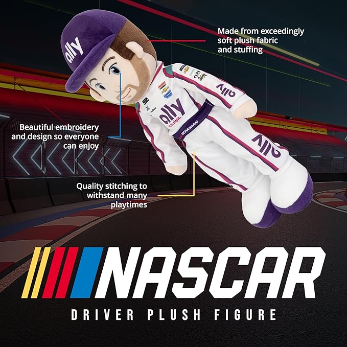 Playtime by Eimmie NASCAR-Themed Soft Baby Doll, 14-Inch Plush Racing Rag Doll for Kids, Hendrick Motorsports Alex Bowman Plush Figure, Fabric Stuffed Toy for All Ages