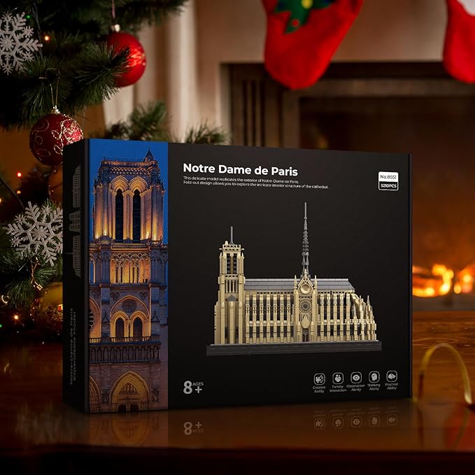 Architecture Notre-Dame de Paris Model Building Block Set, Openable Architecture Model Micro Building Kit Collection Building Toy
