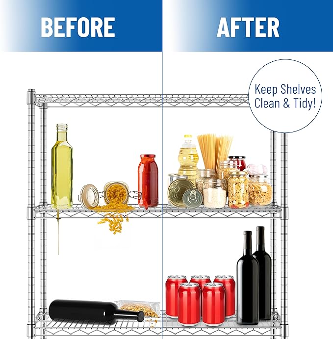 Sterling Shelf Liners Wire Rack Covers: Plastic Shelf Liner Cover for Wire Shelving: Cover Mats for Shelves in Pantry, Closet, and More: 18x36 Inch: Clear, Set of 4