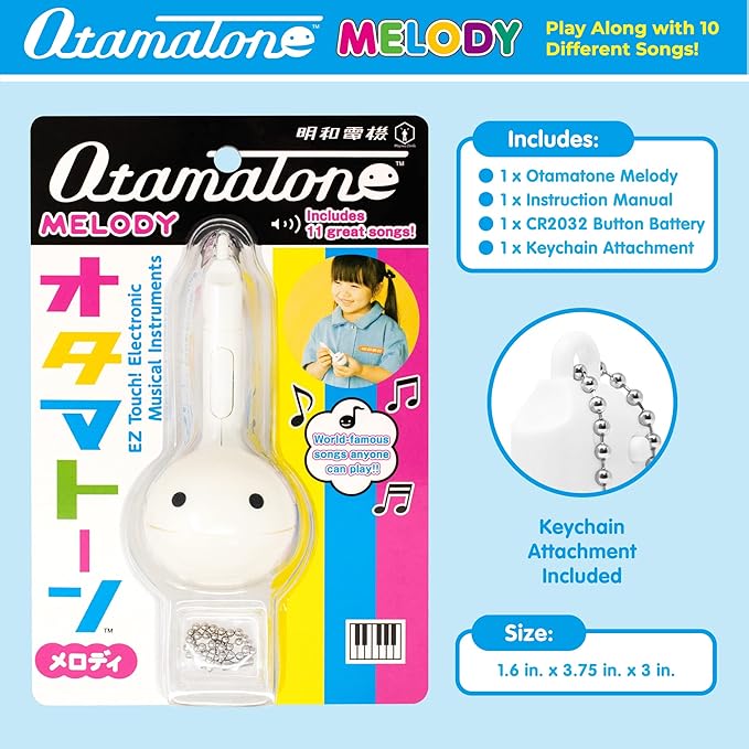 Otamatone [Melody Series Japanese Electronic [MINI Size] Musical Instrument [11 Pre-Programmed Songs] Portable Synthesizer from Japan by Cube/Maywa Denki [English Instruction], White