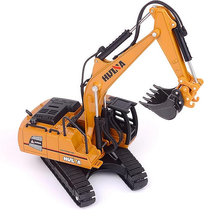 Gemini&Genius Tracked Excavator Toy for Kids, Heavy Duty Digger Construction Vehicle Toy with 360 Degrees Rotation 1:60 Scale Engineering Collectible Model Toy for Kids and Decoration for House