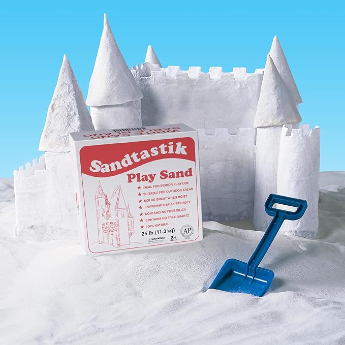Sandtastik Sparkling White Play Sand, 100 lb (45 kg) - Fill Sandboxes, Sand Trays, Sensory Tables, Water Tables! Scoop, Mold & Pour This Premium Non-Toxic Sand