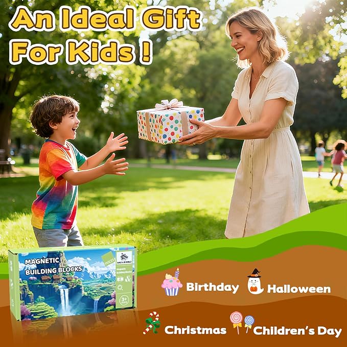 100PCS Magnetic Blocks for Kids 4-8, Magnetic Building Blocks Cubes, Stacking Magnetic Building Tiles Toys for Kids Toddlers Boys Girls Ages 3 4 5 6 7 8-12 Birthday Gifts