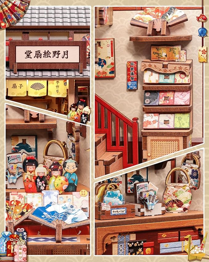 Book Nook Kit, DIY Miniature House Kits for Adult and Teens, Dollhouse Tiny Booknook Garden House Bookshelf, DIY Craft Gifts for Family and Friends (Tsukino Eogi-dou)