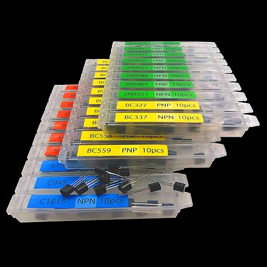 EEEEE 30 Kinds 300pcs Assorted Type General Purpose TO92 Transistors PNP NPN Bipolar Power Transistor Assortment Kit with Individual Compartment (300pcs 30 Models)