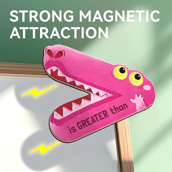 Dotimo Math Manipulatives 1st Grade, Magnetic Math Signs Jumbo Magnetic Symbols Set for Kids Ages 4-8, Greater Than/Less Than/Equal Signs, Homeschool Supplies