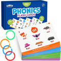 Phonics Flash Cards, 76 Cards 24 Principles, Learn to Read Phonics Games, CVC Digraphs Blends Long Vowel Sounds, Classroom Homeschool Educational Toys for Kindergarten 1st 2nd Grade Kids Ages 4-8