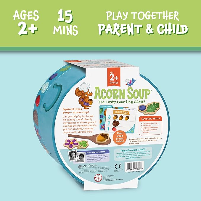 Peaceable Kingdom Acorn Soup Game - Educational Games for Toddlers, Includes Instructions and Parent Guide - 2 Year Old and Up