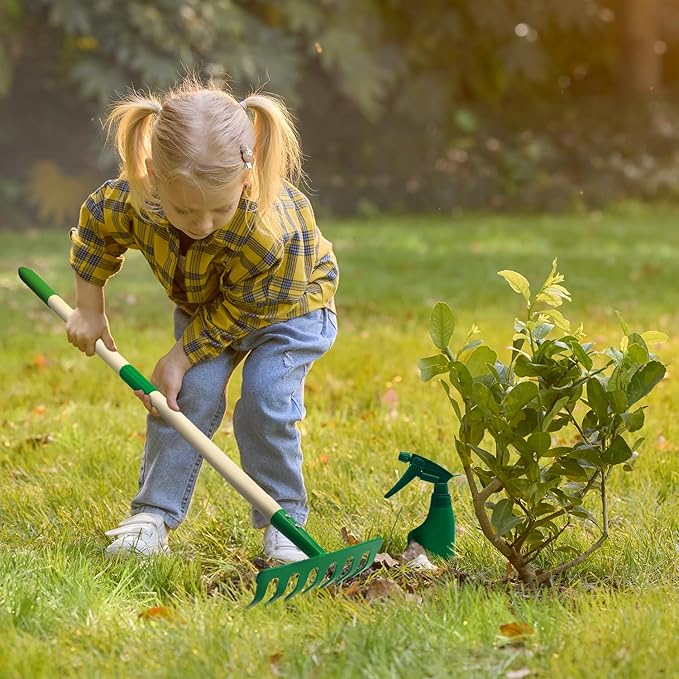 Kids Gardening Tools Set,8pcs Wheelbarrow Set for Kids with Shovel, Rake, Watering Can Outdoor Backyard Farm Digging Toys, Halloween Christmas Birthday Gifts for Boys Girls