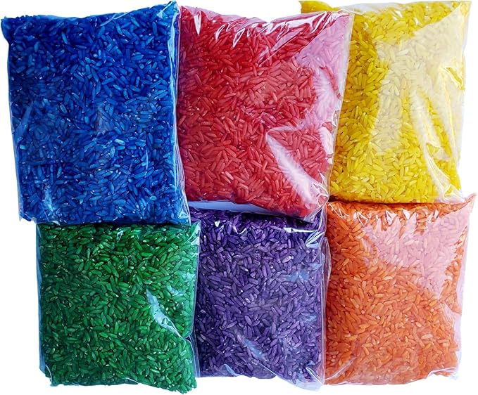 The Wood Etch - Rainbow Colored Rice, Vibrant Sensory Bin Filler for Kids, Art & Craft Learning, Safe & Non-Toxic, Made in USA, 6 Lbs Bulk Pack for Creative Play, Color Perception & Fun Activities