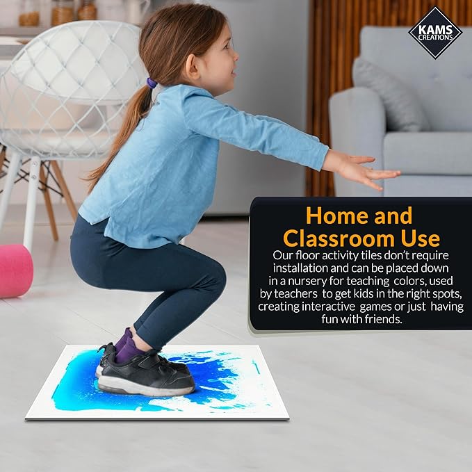 Multicolor Sensory Tiles for Autism Liquid Fusion Lava Tiles for Kids Sensory Activity Play Centers for Children, Toddler, Teens 12" X 12" Sensory Toys (Single)