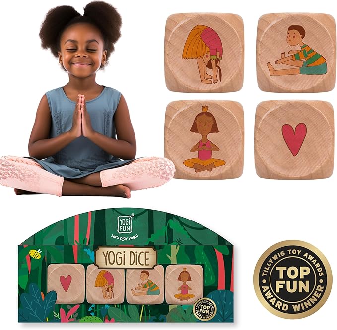 Yogi Dice Educational Yoga Dice Game for Kids, Fun Yoga Exercise Dice for Solo or Group Play