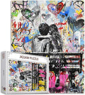 Tucocoo Banksy Graffiti Jigsaw Puzzles for Adults 1000 Pieces, Couple Lovers Sitting on Bench Jigsaw Puzzle 20x 27 Inch Colorful DIY Puzzles for Home Decoration, Family Puzzle Perfect for Game Nights