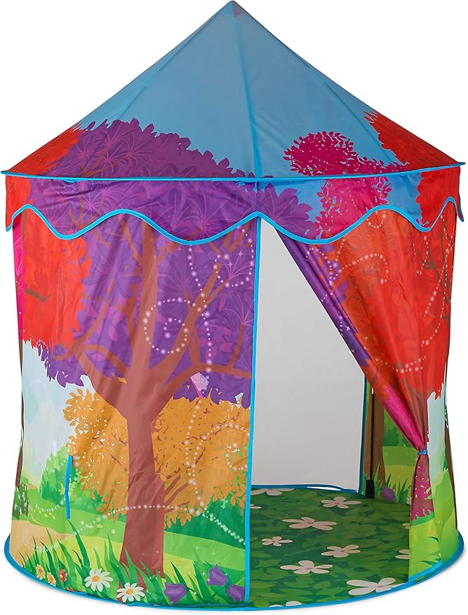 Kid Trax Easy Pop Up Kids Magical Play Tent, Large Front and Rear Openings, Carrying Case Included, Easy Storage, Magical Forest