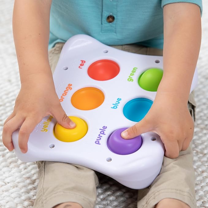 Fat Brain Toys Dimpl Duo, Early Learning Sensory Toy for Babies 1 Year+ & Toddlers, Interactive Baby Toys with Braille, Fidget Toys