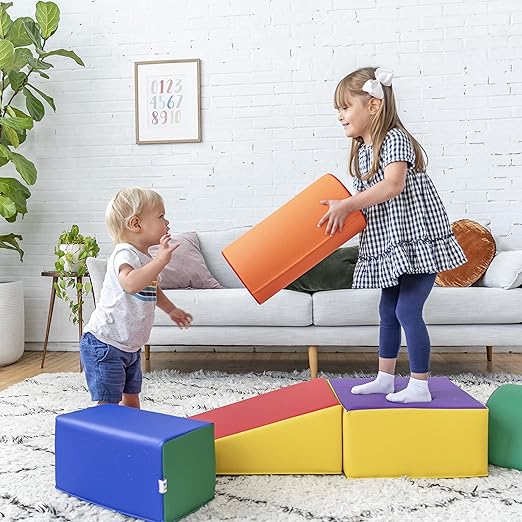 ECR4Kids SoftZone Climb and Crawl Playset, Building Blocks, Assorted, 5-Piece