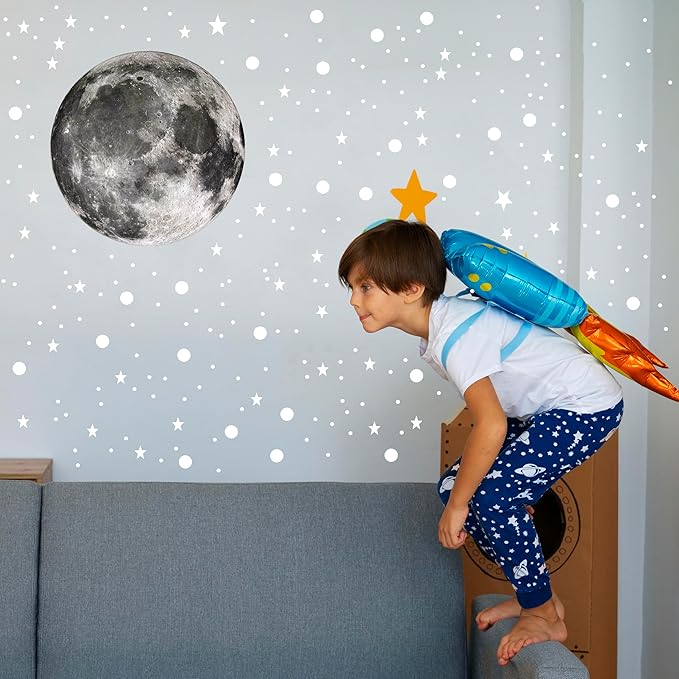 Glow in The Dark Stars and Moon for Ceiling, 951 PCS Wall Stickers for Girls Room Baby Nursery Birthday Christmas Gift for Boys（Blue）