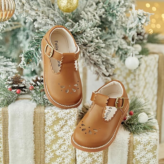 Felix & Flora Toddler Little Girl Mary Jane Dress Shoes - Ballet Flats for Girl Party School Shoes