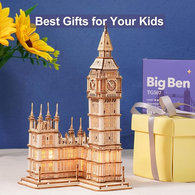Rowood 3D Puzzles for Adults Wooden Model Kit Adult Craft Kit Gifts for Age 14+ Big Ben