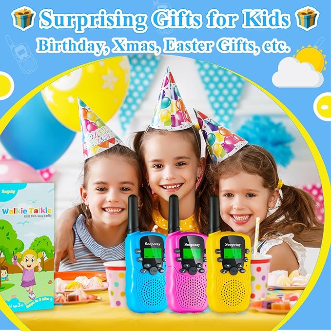 Walkie Talkies for Kids, Walkie Talkie Toys for Girls Boys, for Grandkids, Built-in Flashlight, Birthday Gifts for 3 4 5 6 7 8 9 10 Year Old Girl Boys, Kids Stocking Stuffers