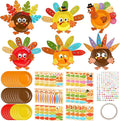 Bafeil 24 Sets Thanksgiving Turkey Craft Kits DIY Autumn Make a Turkey Paper Plate Crafts Turkey Ornaments Decorations Art Sets for Festive Fall Autumn Thanksgiving Party Classroom Activities
