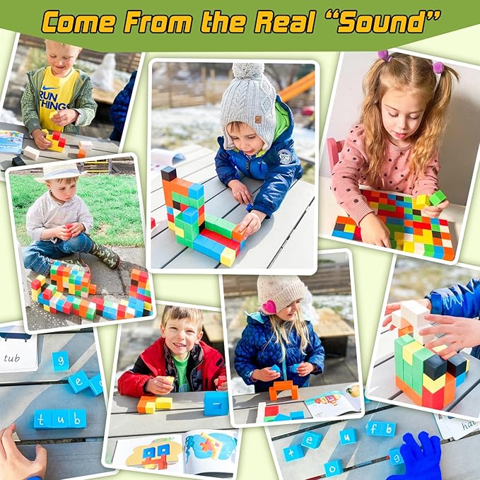 48PCS Magnetic Blocks for Toddlers Toys, Large Magnetic Cube Toy for Sensory STEM Education Preschool Magnet Toys for 3 4 5 6 Year Old Boys and Girls, Compatile with Mine Magnet World