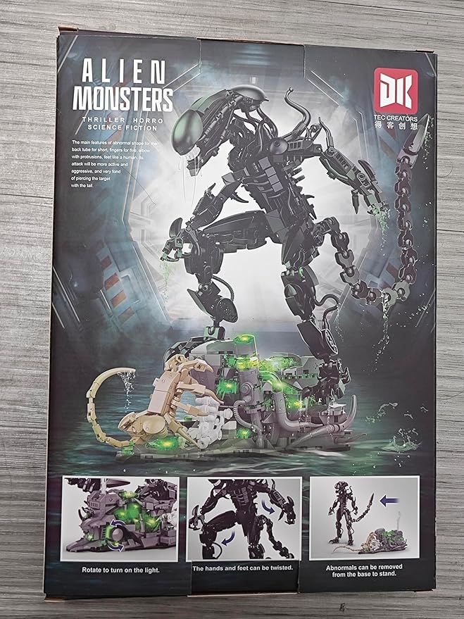 Xenomorph Building Set, MOC Alien Action Figure Kit Compatible with Lego, Horror Sci - Fi Collectible Model Figure & Detailed Base for Adults Kids Birthday for Movie Fans Aged 8+ 958PCS