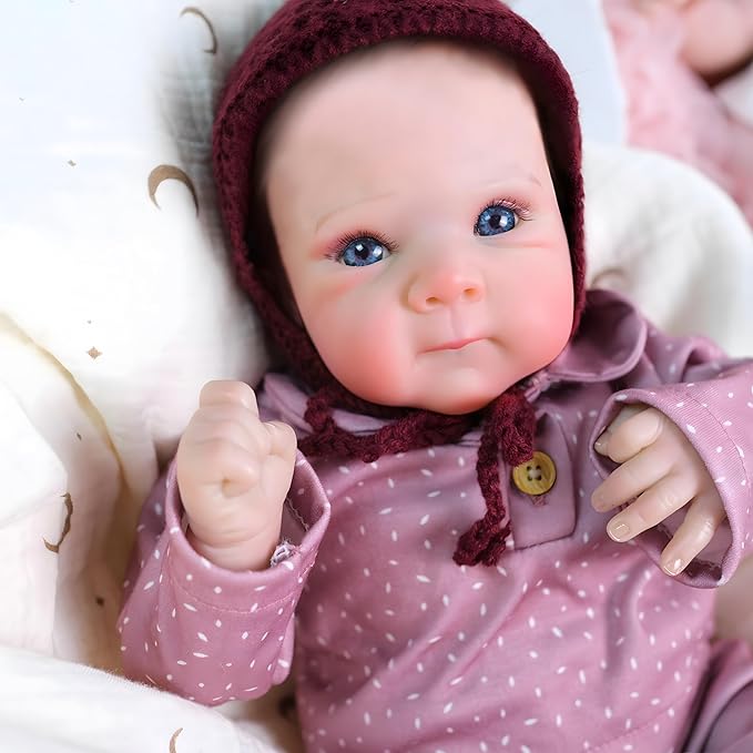 Realistic Reborn Baby Dolls-18 Inch Real Life Baby Dolls Girl Lifelike Baby Doll with Accessories for 3+ Years Old (Purple)