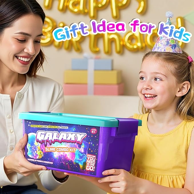 Timetome Slime Kit for Girls Ages 8-12, DIY Galaxy Making Kit, Fun Slime Gift Space Slime Maker Set Birthday Gifts & Toys for Girls Boys for Ages 6-12