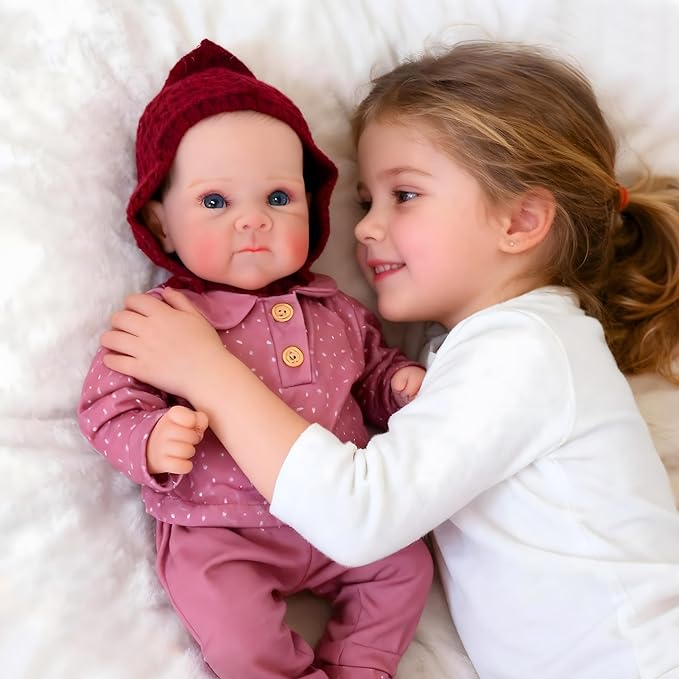 Realistic Reborn Baby Dolls-18 Inch Real Life Baby Dolls Girl Lifelike Baby Doll with Accessories for 3+ Years Old (Purple)