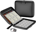 Coin Collection Album with Lock,350 Pockets Fireproof Hard Coin Collection Book&36 Sleeves Currency Collection Binder Storage for up to 45mm Coins(Quarter),Bill,Stamp,Postcard-Black