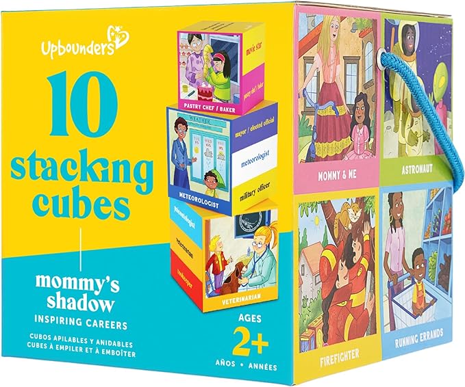 Upbounders® Stacking & Nesting Blocks | FSC®-Certified Educational Toy for Toddlers 2+ | Montessori-Inspired Learning Toy with Career-Themed Illustrations | Develops Fine Motor & Cognitive Skills
