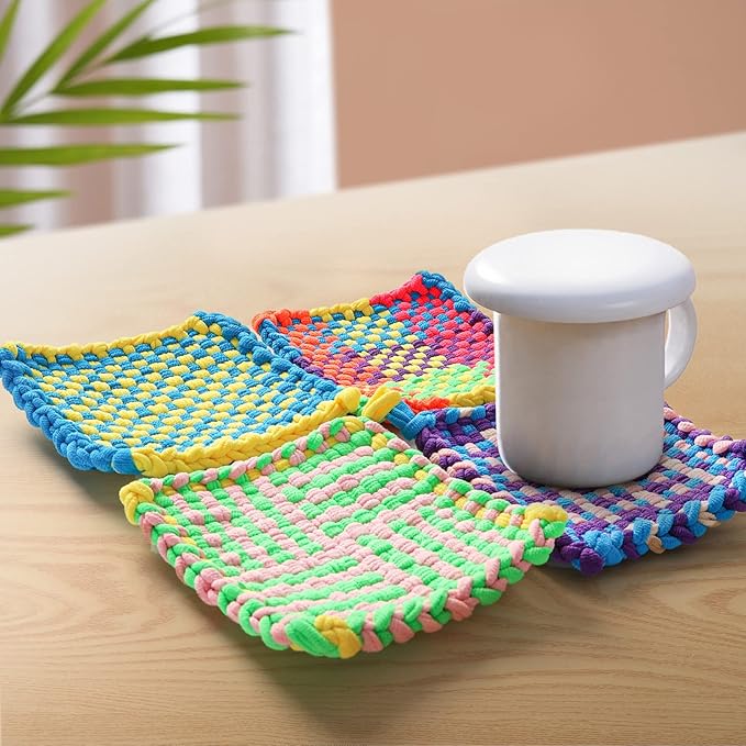Weaving Loom Kit Toys Crafts - Arts and Crafts for Kids and Adults - Great Birthday Gifts for Girls Ages 6 7 8-12 13 Years Old - Sturdy Frame Potholder Loom Making Kits Portable Box and Craft Loops