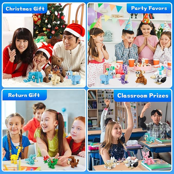 Building Sets 24 Packs Party Favors for Kids, 3 in 1, 72 Kinds of Transformable Animal Building Block Toy, Goodie Bag Stuffers, Classroom Student Prizes Christmas Birthday Gifts for Kid Age 6+
