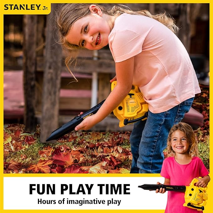 Red Toolbox Stanley Jr. Battery-Operated Blower: Safe and Fun Outdoor Adventure for Kids Ages 3 and Up